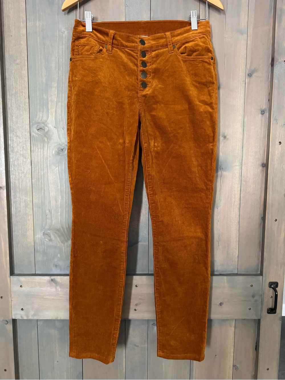 CAbi Women's Rust Orange Skinny Corduroy Jeans